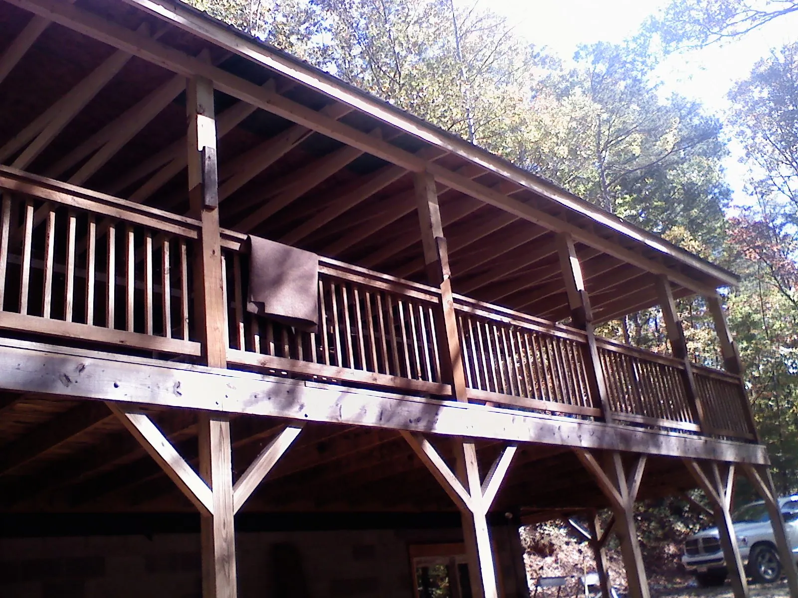 Timber framing under a new elevated porch and deck — Roof Leak Repair in Sproul by Roofing Brothers